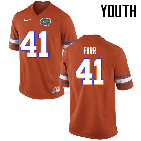 Youth Florida Gators #41 Ryan Farr College Football Jerseys Sale-Orange - Click Image to Close
